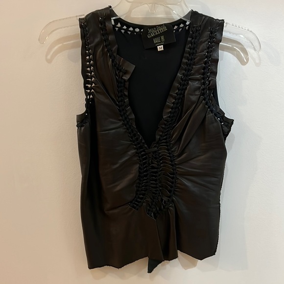 Jean Paul Gaultier Leather Vintage 1990s-2000s Top Sz M - Picture 2 of 14